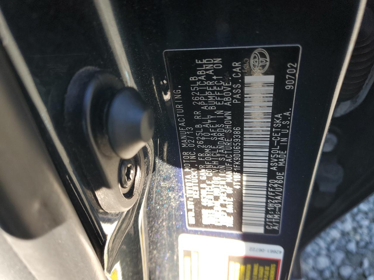 2013 Toyota Camry VIN 4T1BF1FK9DU659386 Copart auction photo, all over damage thumbnail 12