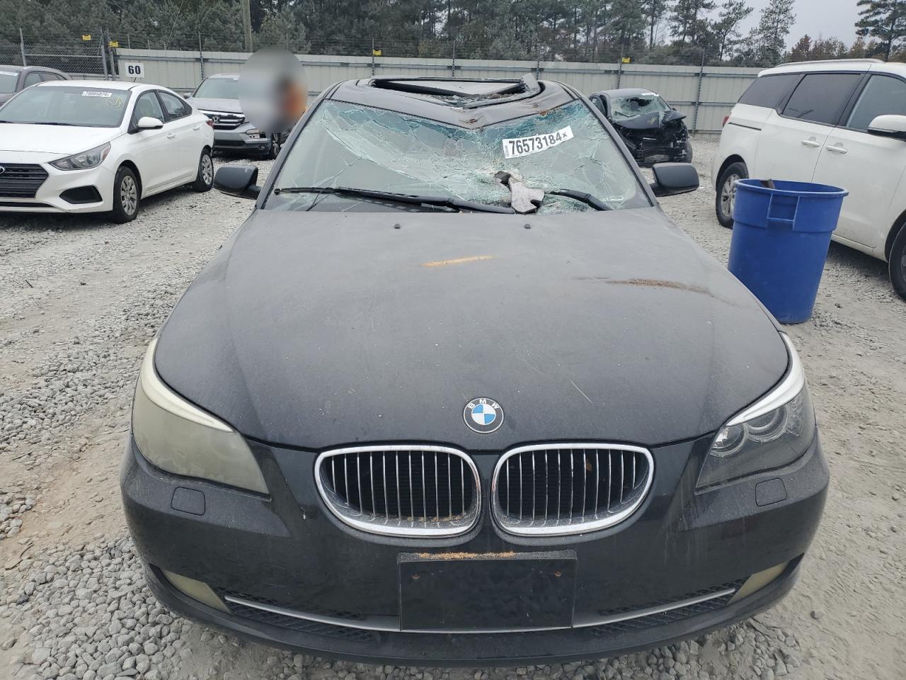 2009 BMW 5er VIN WBANU53559C119024 Copart auction photo, top/roof damage thumbnail 5