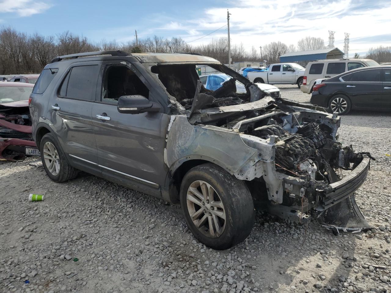 2014 Ford Explorer VIN 1FM5K7D84EGB19818 Copart auction photo, burn / replaced vin damage thumbnail 4