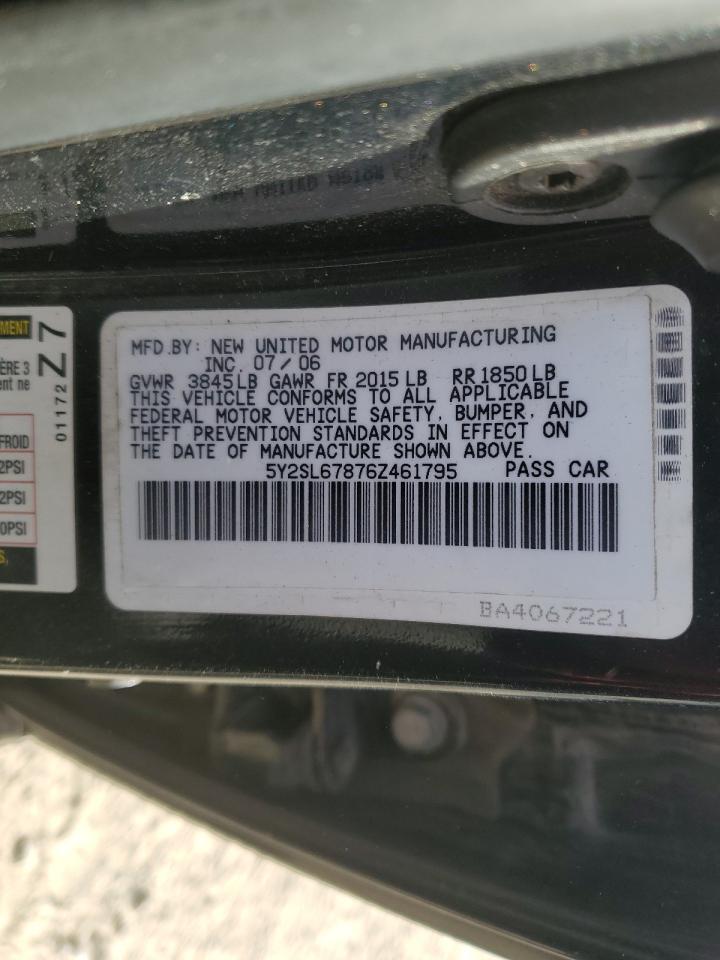 2006 Pontiac Vibe VIN 5Y2SL67876Z461795 Copart auction photo, all over damage thumbnail 14