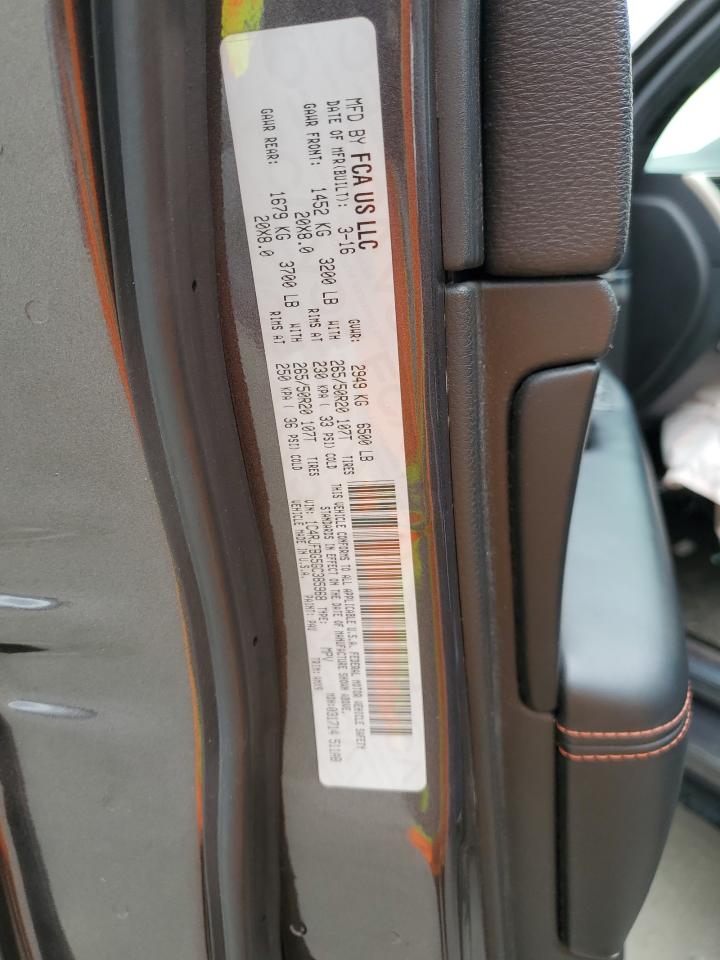 2016 Jeep Grand Cherokee VIN 1C4RJFBG5GC385968 Copart auction photo, front end / side damage thumbnail 12
