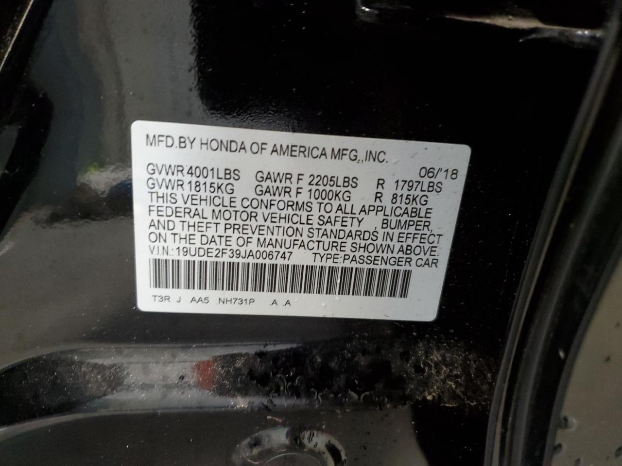 2018 Acura ILX VIN 19UDE2F39JA006747 Copart auction photo, front end damage thumbnail 13