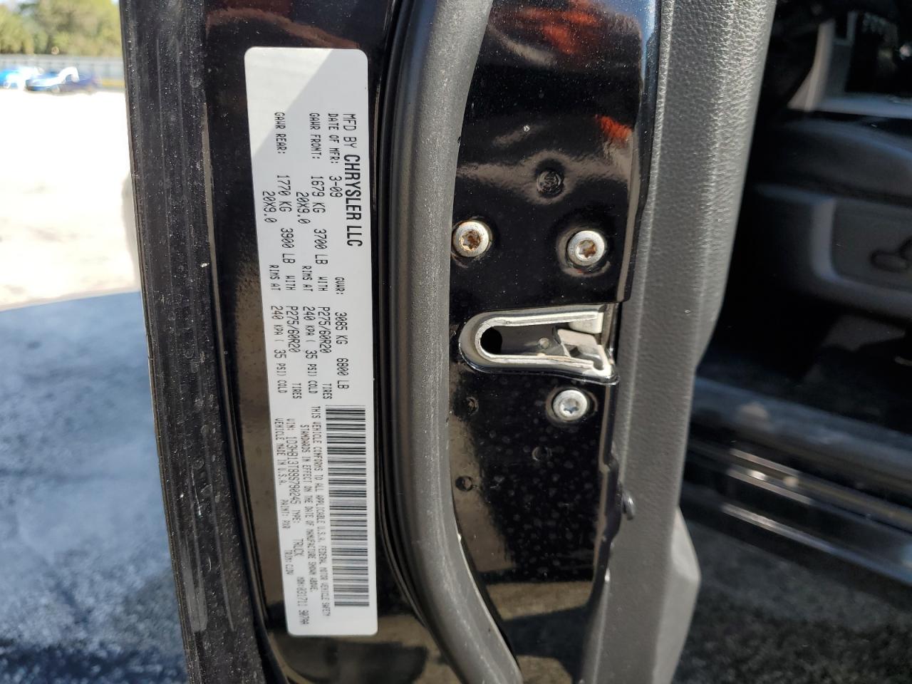 2009 Dodge RAM VIN 1D3HB13T89S790245 Copart auction photo, side / front end damage thumbnail 12