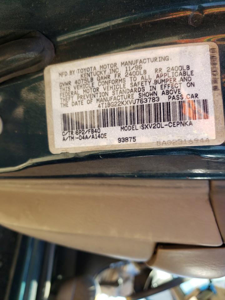 1997 Toyota Camry VIN 4T1BG22KXVU763783 Copart auction photo, side / front end damage thumbnail 12