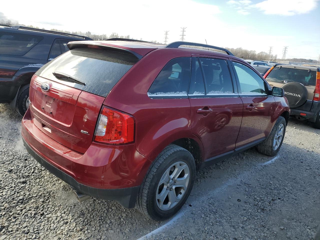 2013 Ford Edge VIN 2FMDK3JC8DBC15793 Copart auction photo, front end / all over damage thumbnail 3