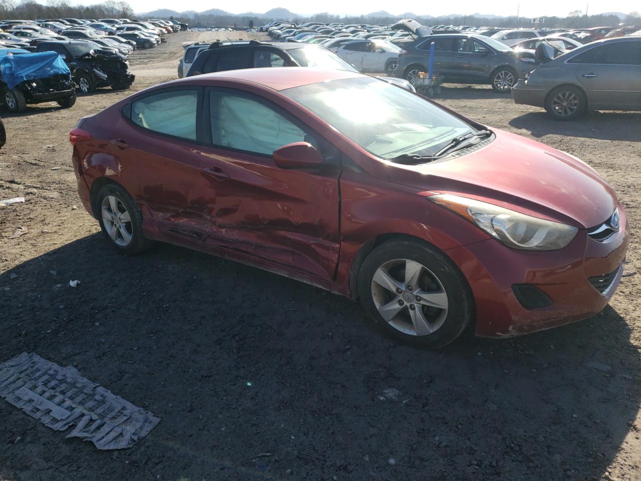 2013 Hyundai Elantra VIN 5NPDH4AE3DH256895 Copart auction photo, side damage thumbnail 4