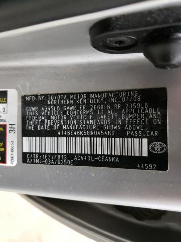2008 Toyota Camry VIN 4T4BE46K58R045466 Copart auction photo, front end damage thumbnail 12