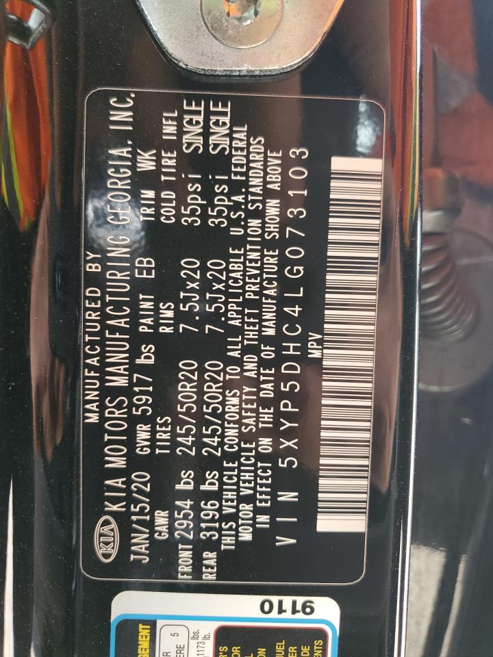 2020 KIA Telluride VIN 5XYP5DHC4LG073103 Copart auction photo, front end damage thumbnail 14