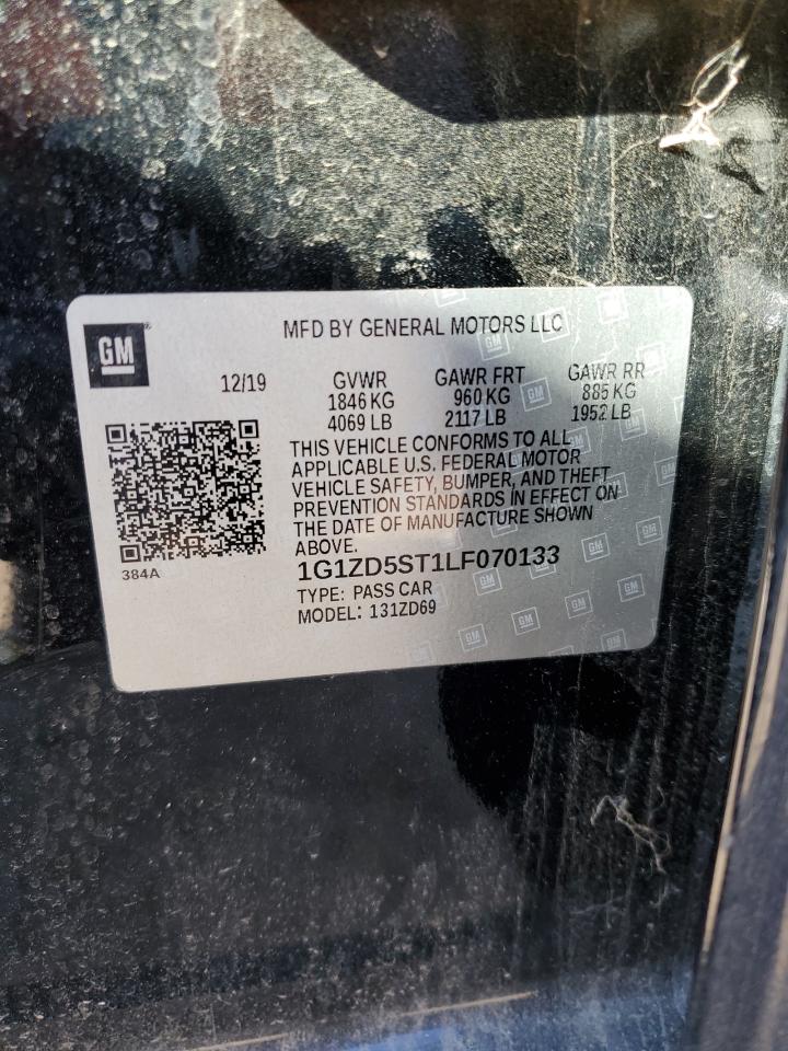 2020 Chevrolet Malibu VIN 1G1ZD5ST1LF070133 Copart auction photo, rear end damage thumbnail 12