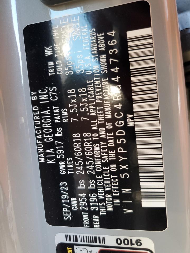 2024 KIA Telluride VIN 5XYP5DGC4RG447364 Copart auction photo, front end / minor dent/scratches damage thumbnail 14