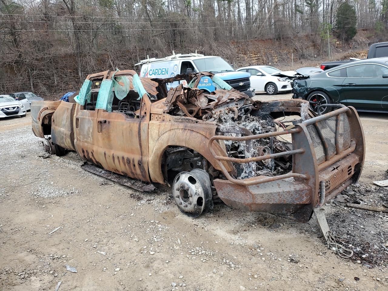 2015 Ford F350 VIN 1FT8W3DT7FEA69027 Copart auction photo, burn damage thumbnail 4