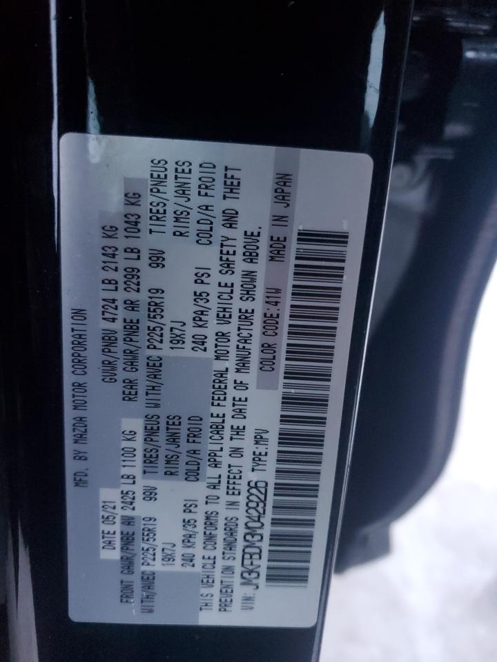 2021 Mazda CX-5 VIN JM3KFBDM3M0429226 Copart auction photo, side / rear end damage thumbnail 14