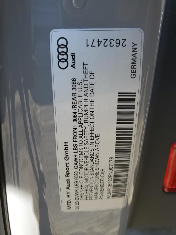 2023 Audi S7 VIN WUAPCBF22PN907178 Copart auction photo, front end damage thumbnail 15