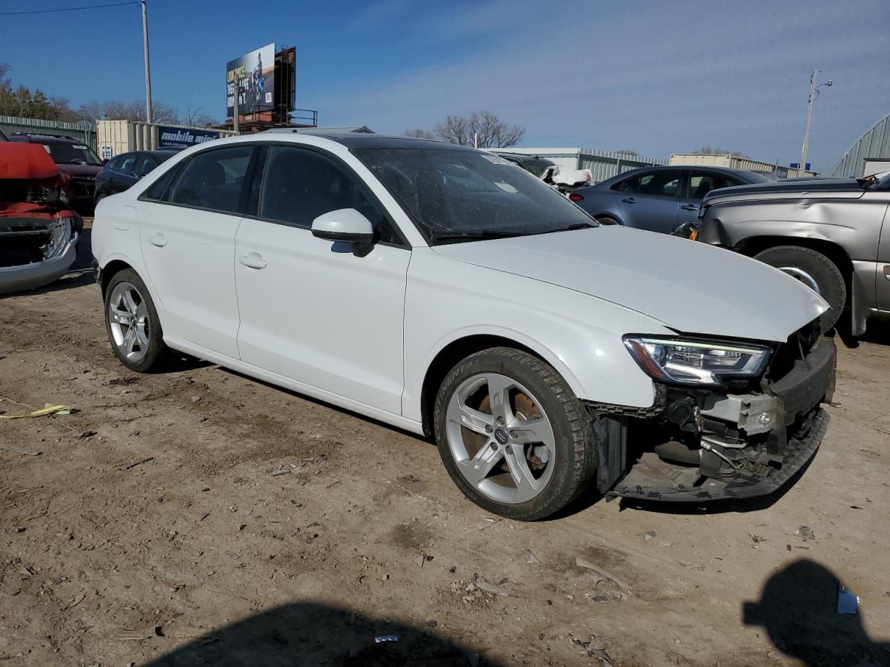 2018 Audi A3 VIN WAUAUGFF3J1059243 Copart auction photo, all over damage thumbnail 4