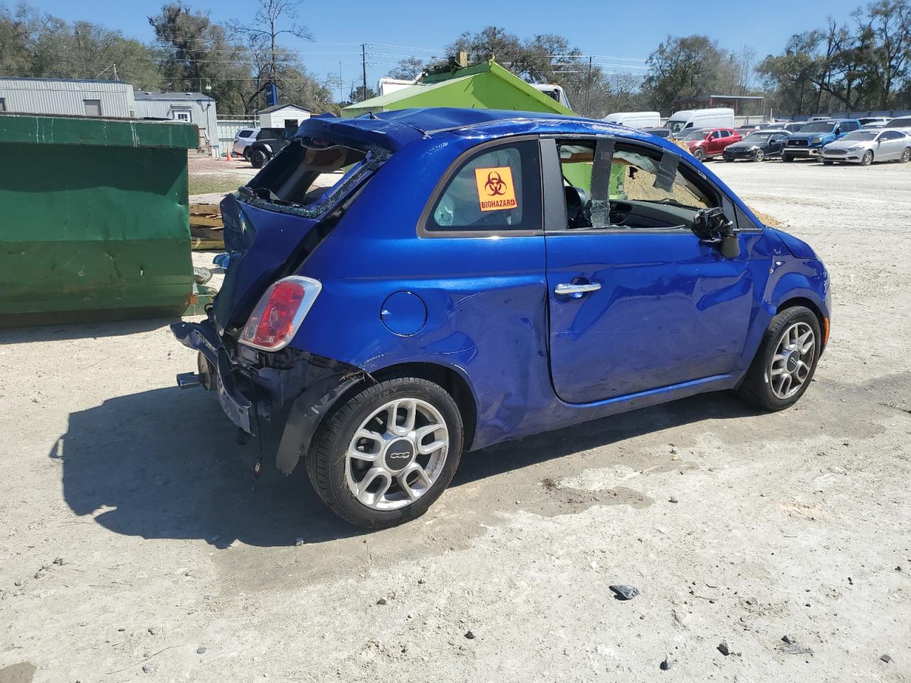 2013 Fiat 500 VIN 3C3CFFAR8DT740159 Copart auction photo, rollover damage thumbnail 3