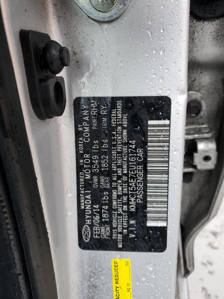 2014 Hyundai Accent VIN KMHCT5AE7EU161744 Copart auction photo, side / mechanical damage thumbnail 14