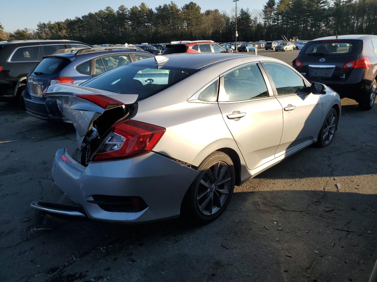 2021 Honda Civic VIN 2HGFC1F39MH704371 Copart auction photo, rear end damage thumbnail 3