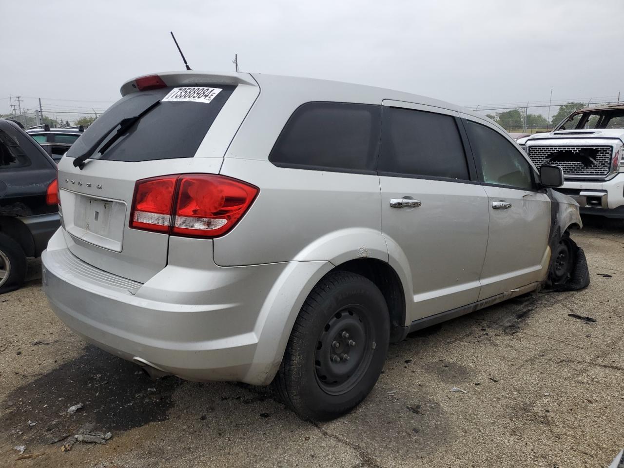 2012 Dodge Journey VIN 3C4PDCAB9CT143749 Copart auction photo, burn damage thumbnail 3