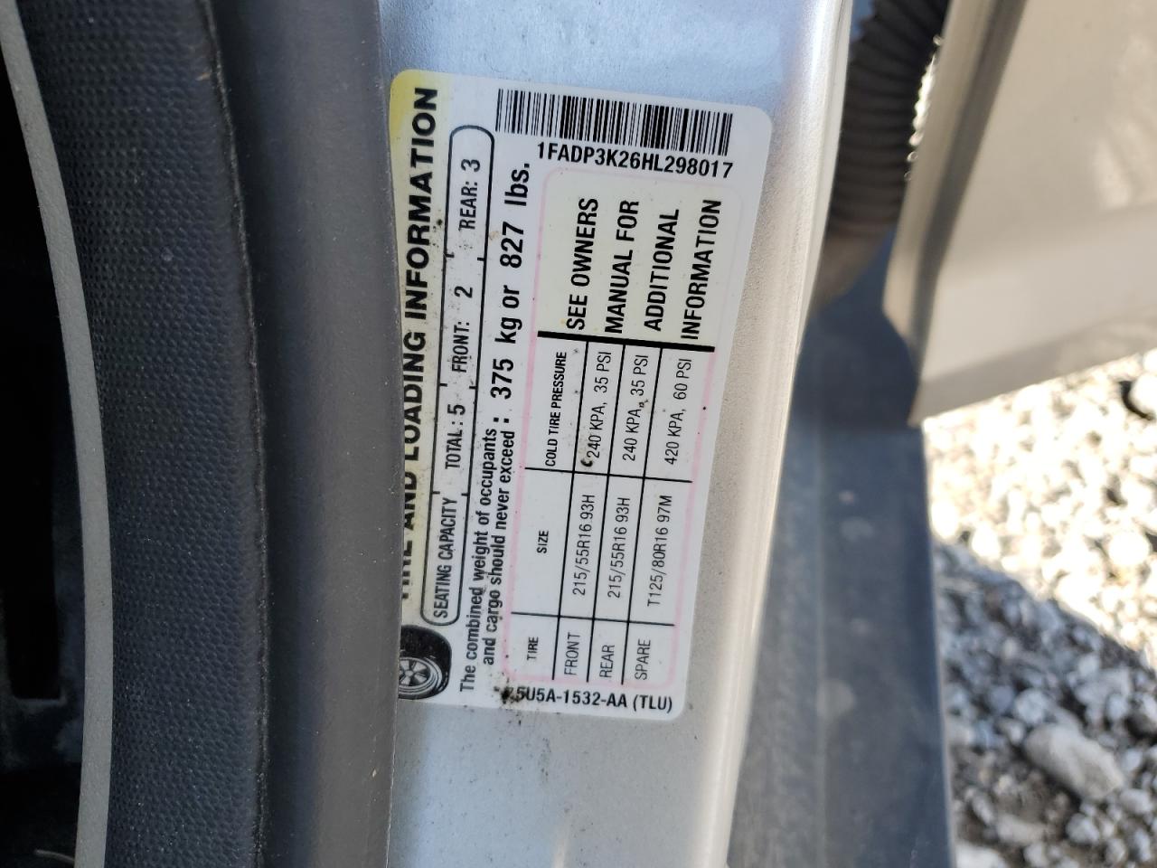 2017 Ford Focus VIN 1FADP3K26HL298017 Copart auction photo, front end damage thumbnail 14