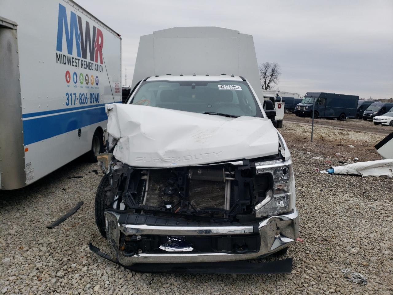 2021 Ford F350 VIN 1FDRF3G66MED08862 Copart auction photo, front end / side damage thumbnail 5