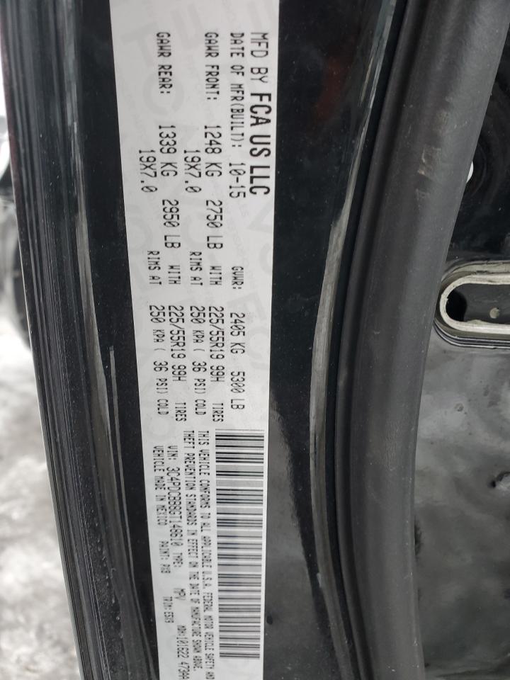 2016 Dodge Journey VIN 3C4PDCBB8GT148610 Copart auction photo, all over damage thumbnail 15