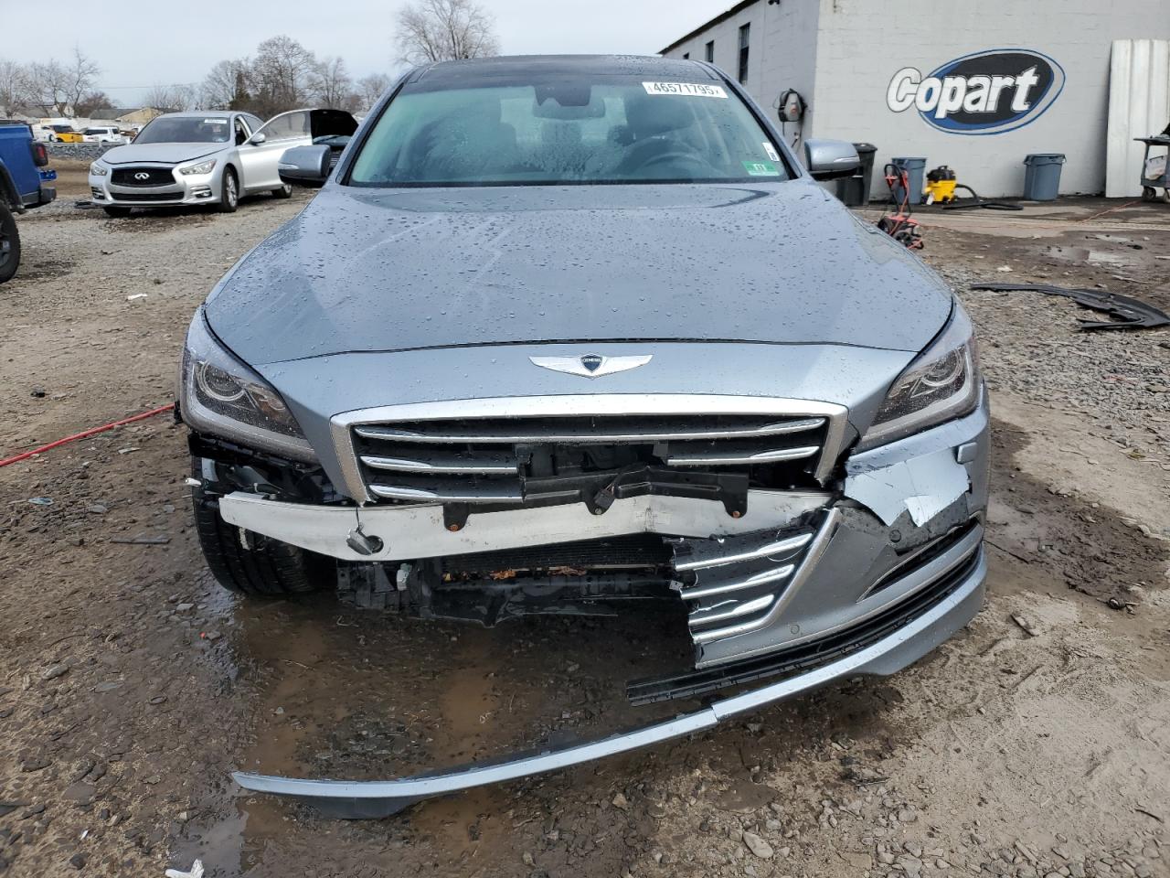 2015 Hyundai Genesis VIN KMHGN4JE5FU050682 Copart auction photo, front end damage thumbnail 5