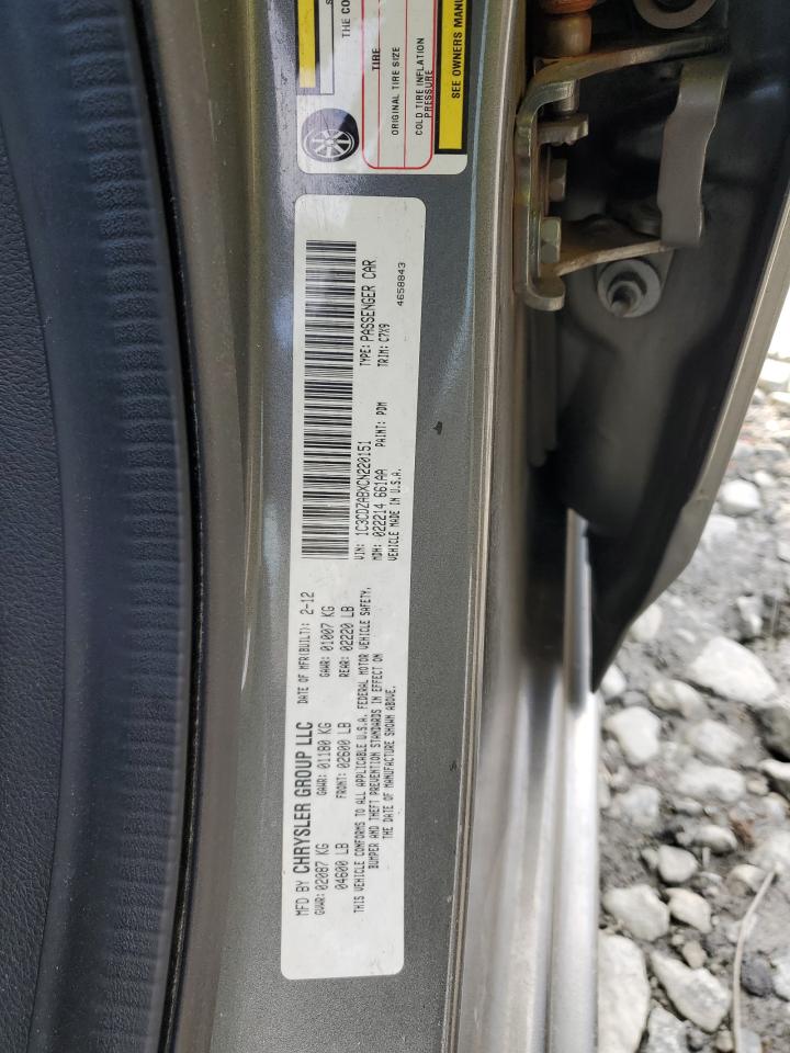 2012 Dodge Avenger VIN 1C3CDZABXCN220151 Copart auction photo, burn damage thumbnail 13