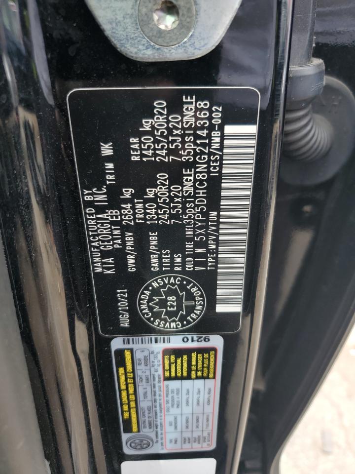 2022 KIA Telluride VIN 5XYP5DHC8NG214368 Copart auction photo, front end damage thumbnail 12