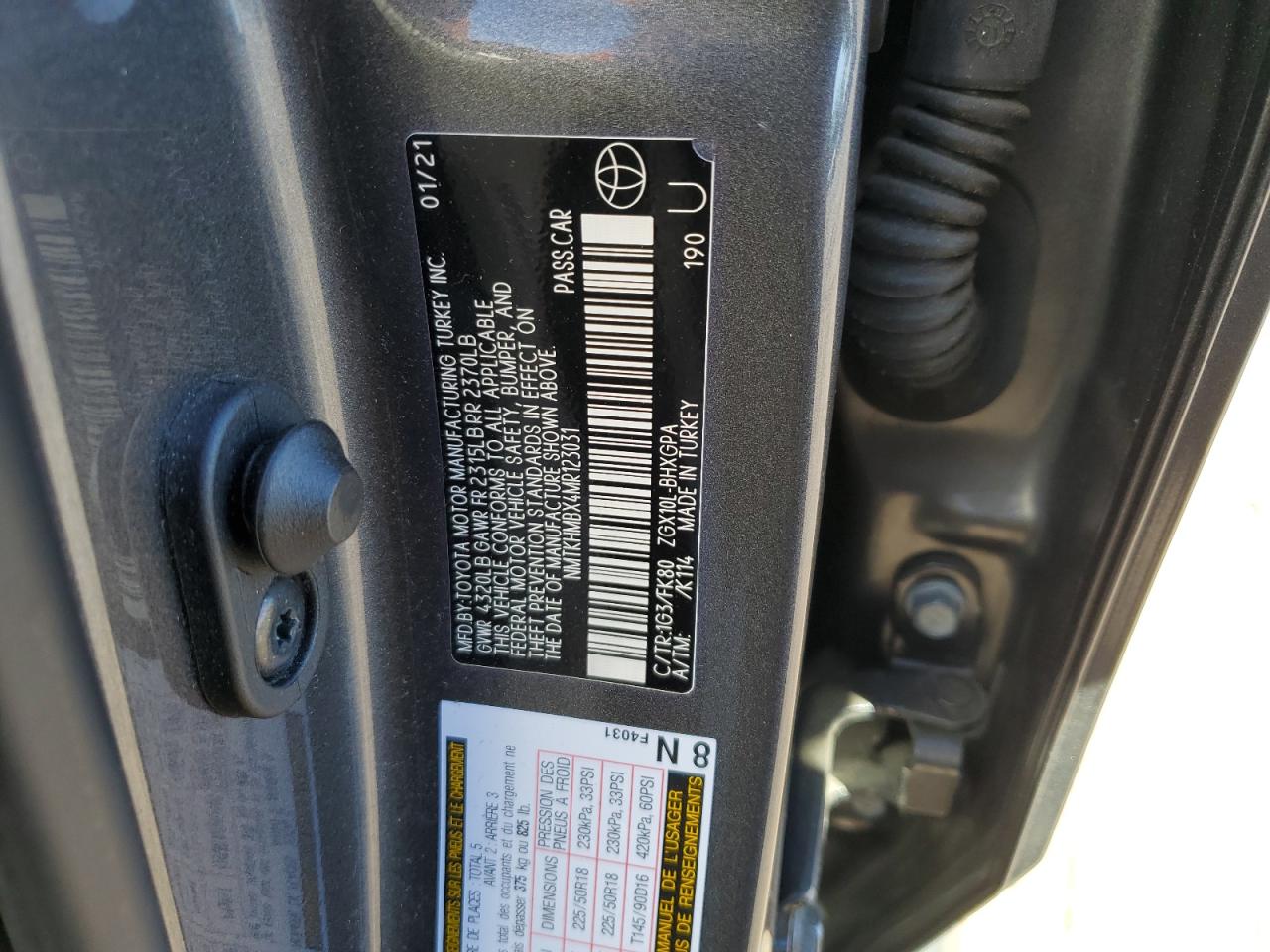 2021 Toyota C-HR VIN NMTKHMBX4MR123031 Copart auction photo, front end / undercarriage damage thumbnail 14