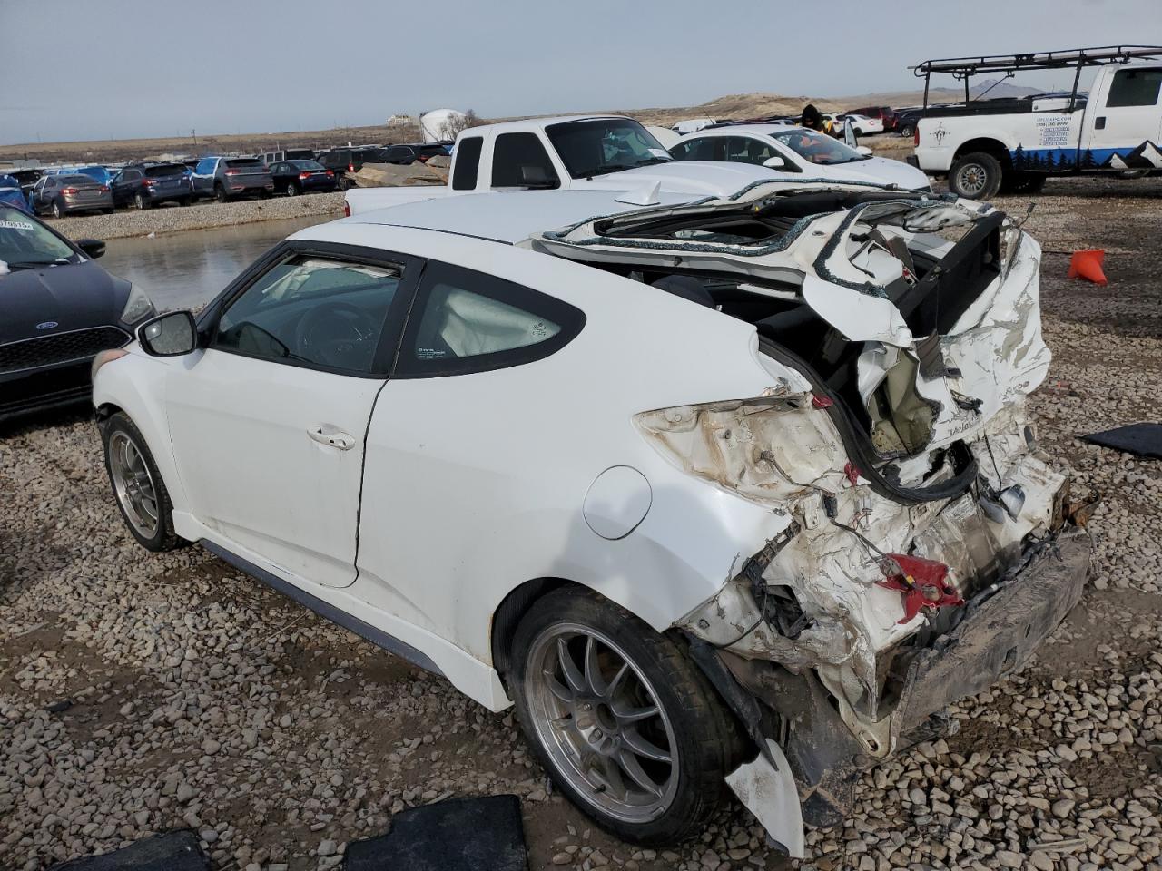 2014 Hyundai Veloster VIN KMHTC6AE5EU192450 Copart auction photo, rear end / all over damage thumbnail 2