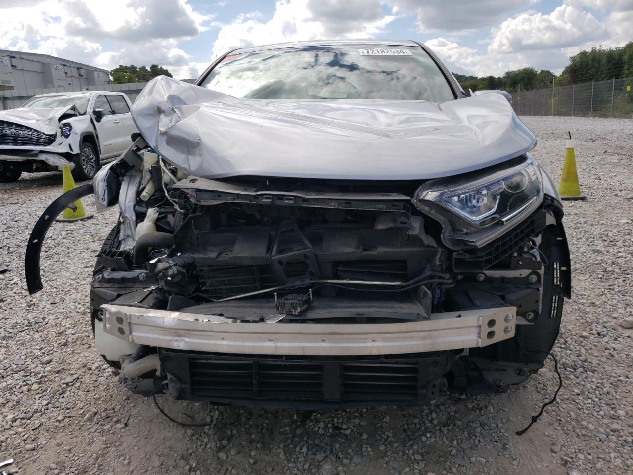 2019 Honda CR-V VIN JHLRW2H84KX017859 Copart auction photo, front end / top/roof damage thumbnail 5