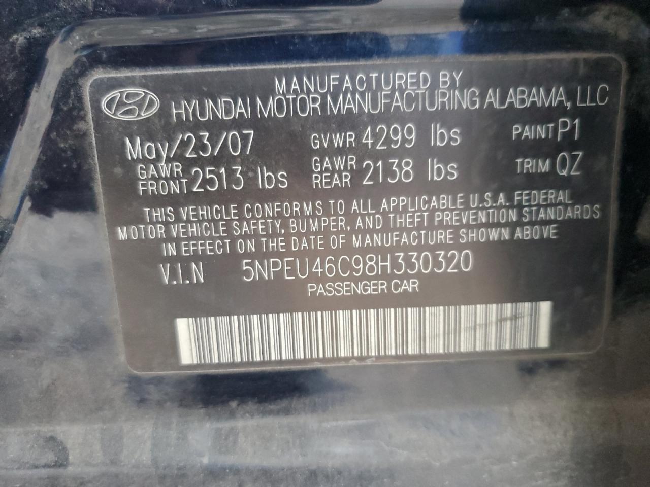 2008 Hyundai Sonata VIN 5NPEU46C98H330320 Copart auction photo, rear end / minor dent/scratches damage thumbnail 12
