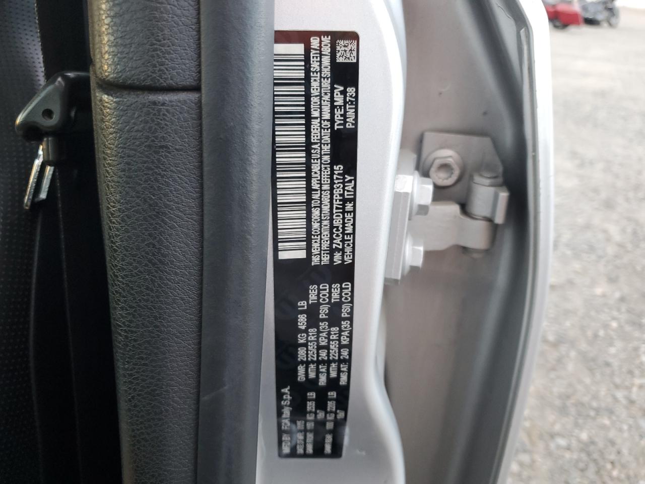 2015 Jeep Renegade VIN ZACCJBDT7FPB31715 Copart auction photo, front end damage thumbnail 13