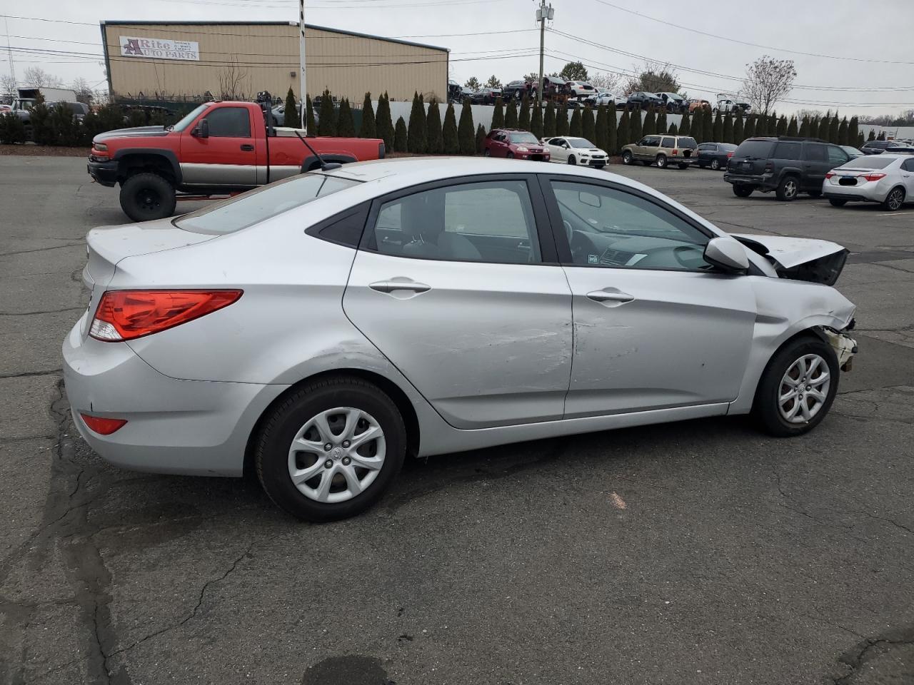 2013 Hyundai Accent VIN KMHCT4AE1DU502015 Copart auction photo, all over damage thumbnail 3