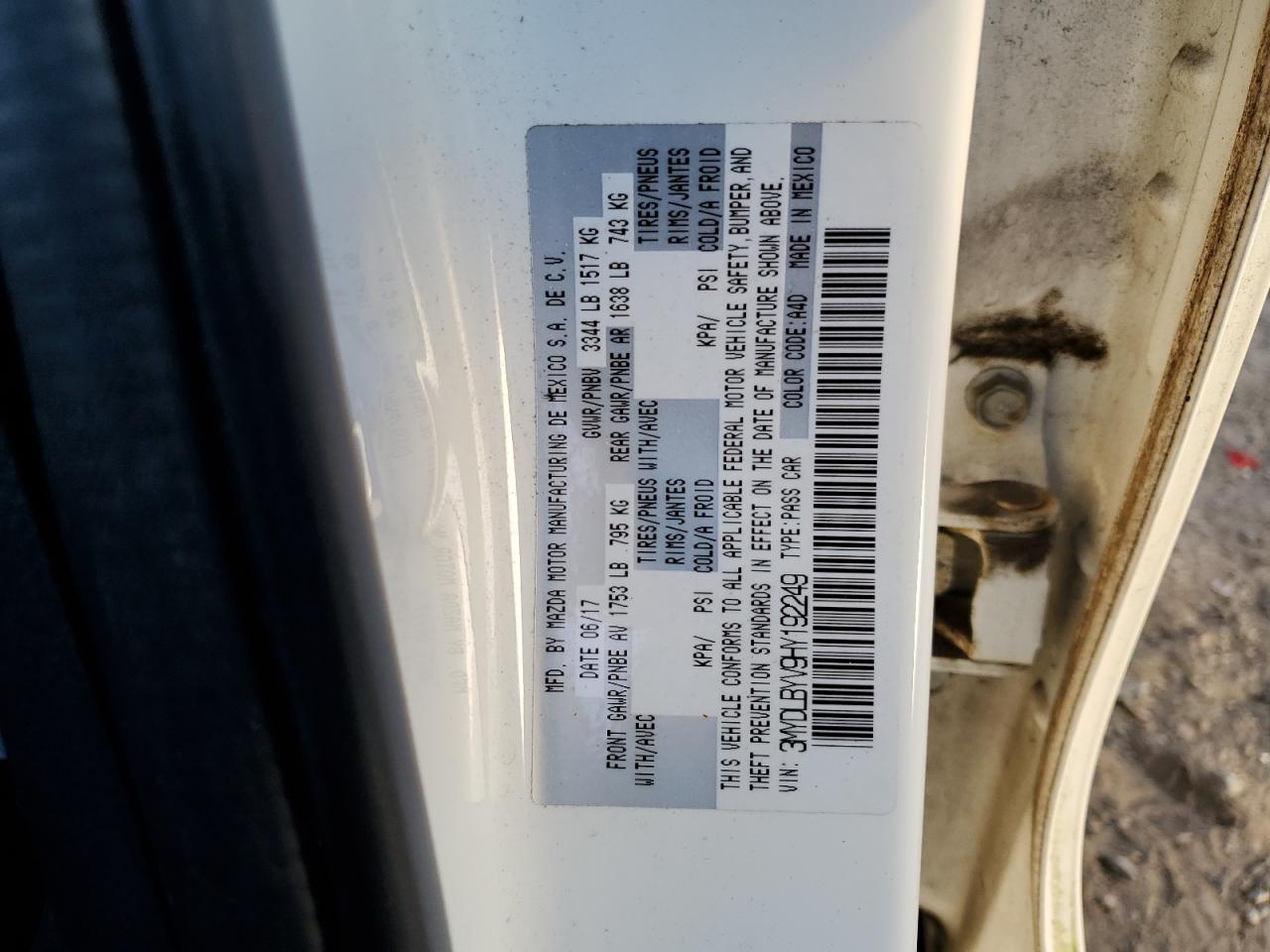 2017 Toyota Yaris VIN 3MYDLBYV9HY192249 Copart auction photo, rear end / front end damage thumbnail 12