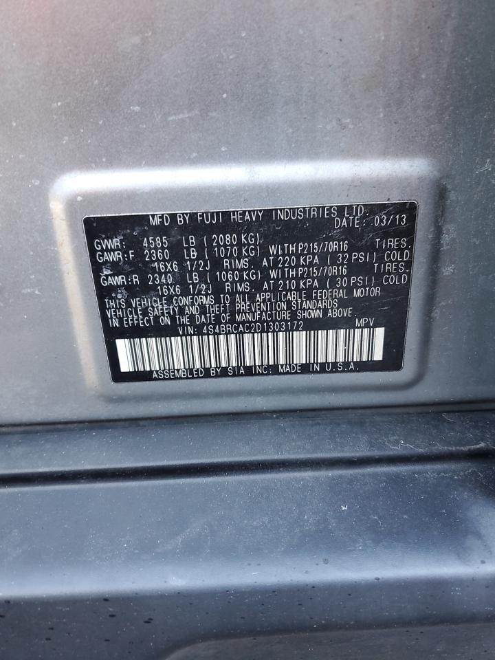2013 Subaru Outback VIN 4S4BRCAC2D1303172 Copart auction photo, undercarriage / minor dent/scratches damage thumbnail 13
