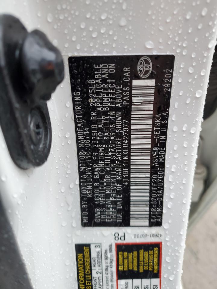 2014 Toyota Camry VIN 4T1BF1FKXEU427977 Copart auction photo, front end damage thumbnail 13