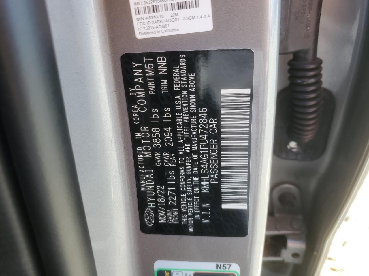 2023 Hyundai Elantra VIN KMHLS4AG1PU472846 Copart auction photo, front end / side damage thumbnail 14