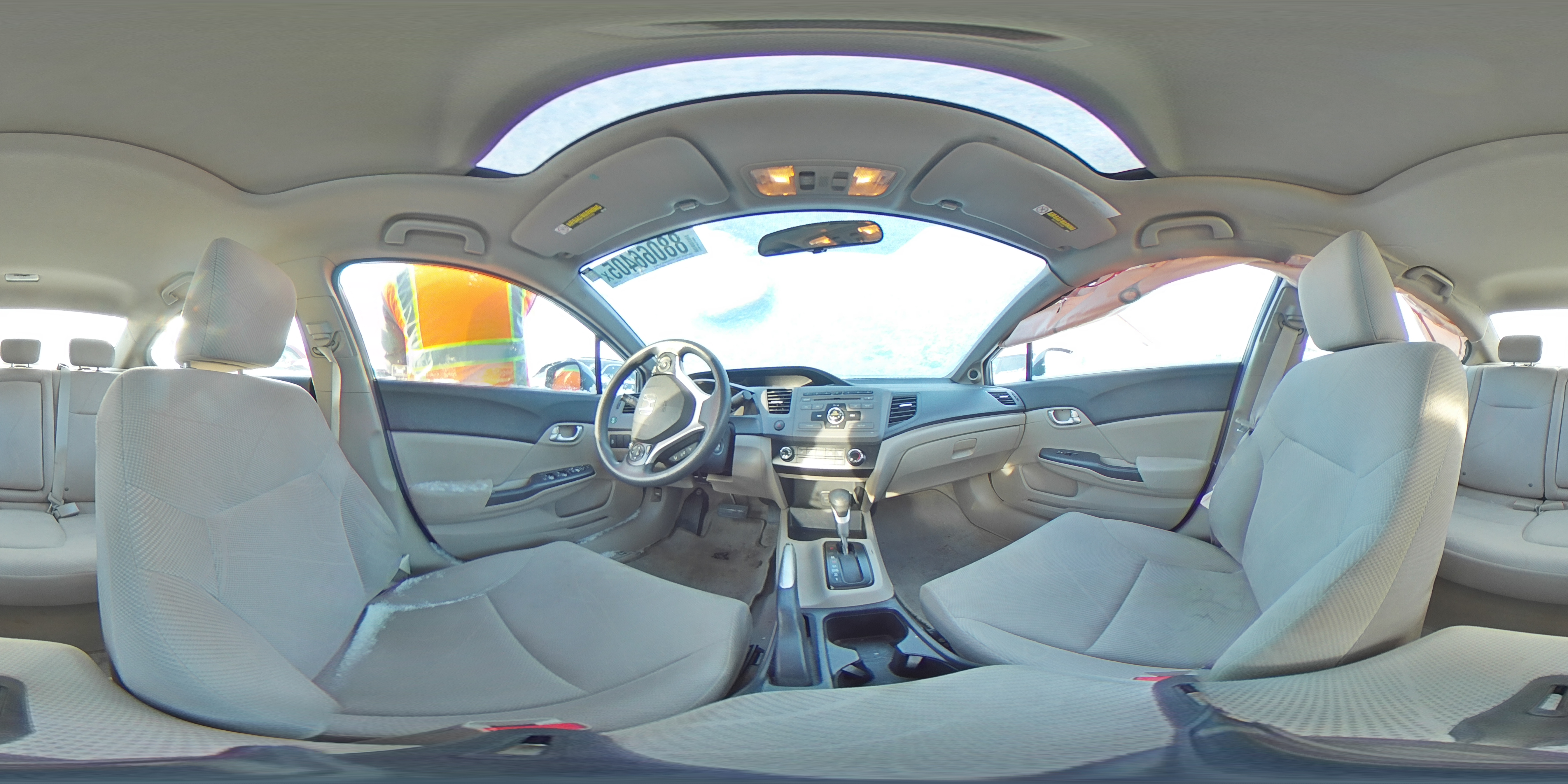 2012 Honda Civic VIN 19XFB2F83CE036340 Copart auction photo, side / rear end damage thumbnail 12