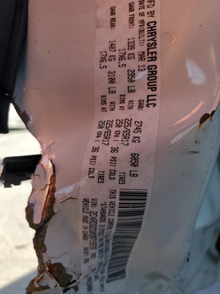 2013 Dodge Caravan VIN 2C4RDGCGXDR719376 Copart auction photo, stripped / side damage thumbnail 14