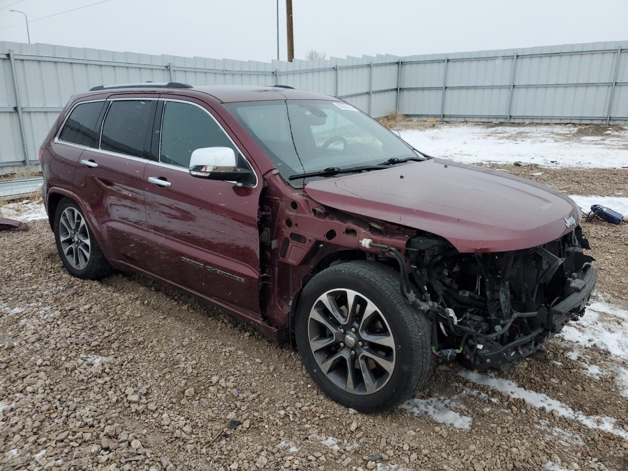 2018 Jeep Grand Cherokee VIN 1C4RJFCM4JC383396 Copart auction photo, front end / side damage thumbnail 4