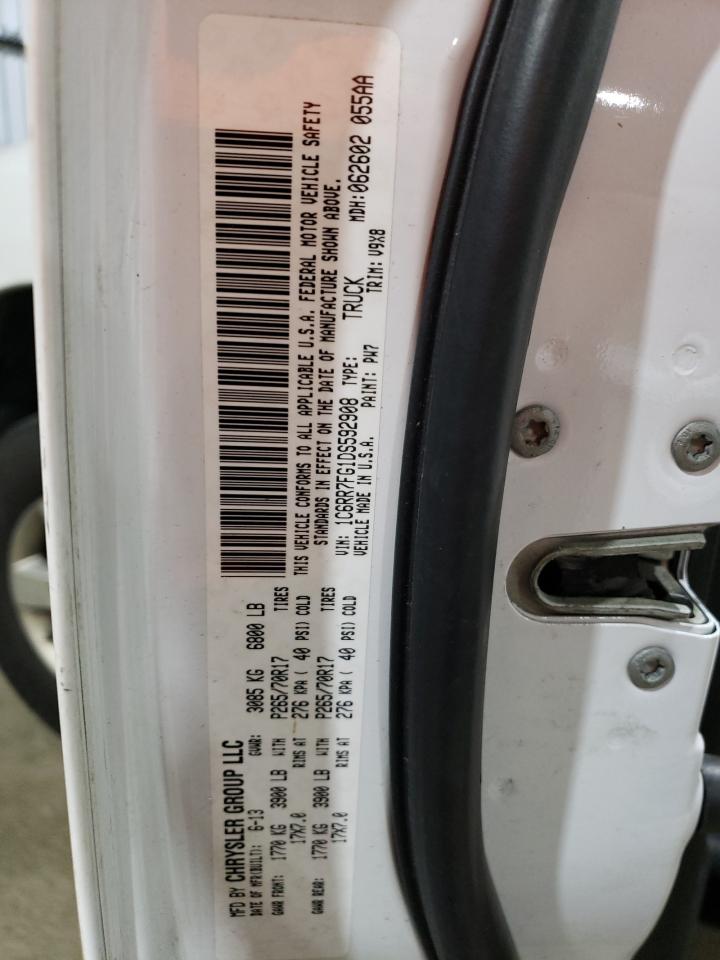 2013 RAM 1500 VIN 1C6RR7FG1DS592908 Copart auction photo, front end / undercarriage damage thumbnail 13
