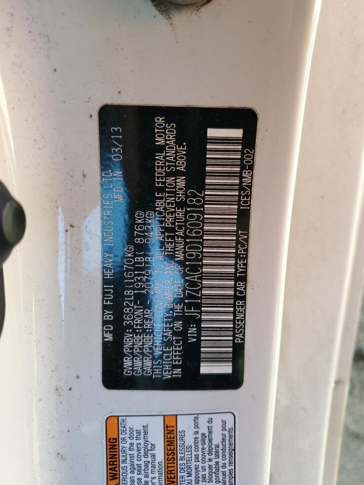 2013 Subaru BRZ VIN JF1ZCAC19D1609182 Copart auction photo, side damage thumbnail 12