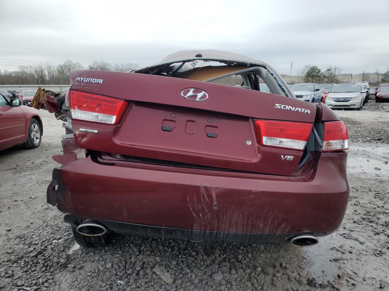 2008 Hyundai Sonata VIN 5NPEU46F98H401686 Copart auction photo, rollover damage thumbnail 6