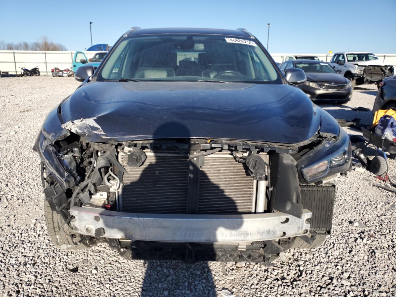 2019 Infiniti QX60 VIN 5N1DL0MMXKC507863 Copart auction photo, front end / side damage thumbnail 5