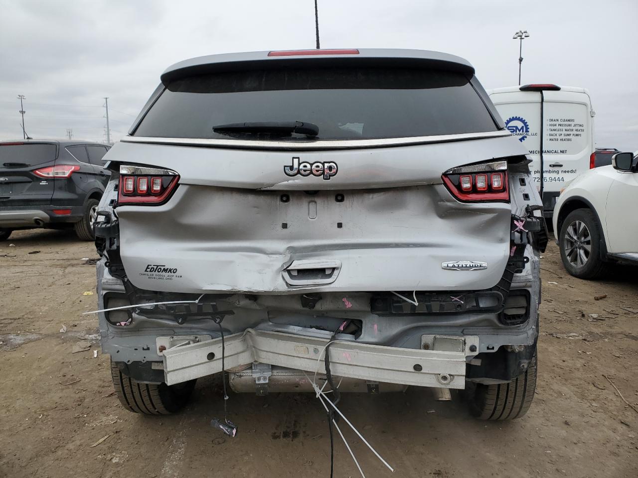 2019 Jeep Compass VIN 3C4NJCBB6KT636236 Copart auction photo, rear end damage thumbnail 6