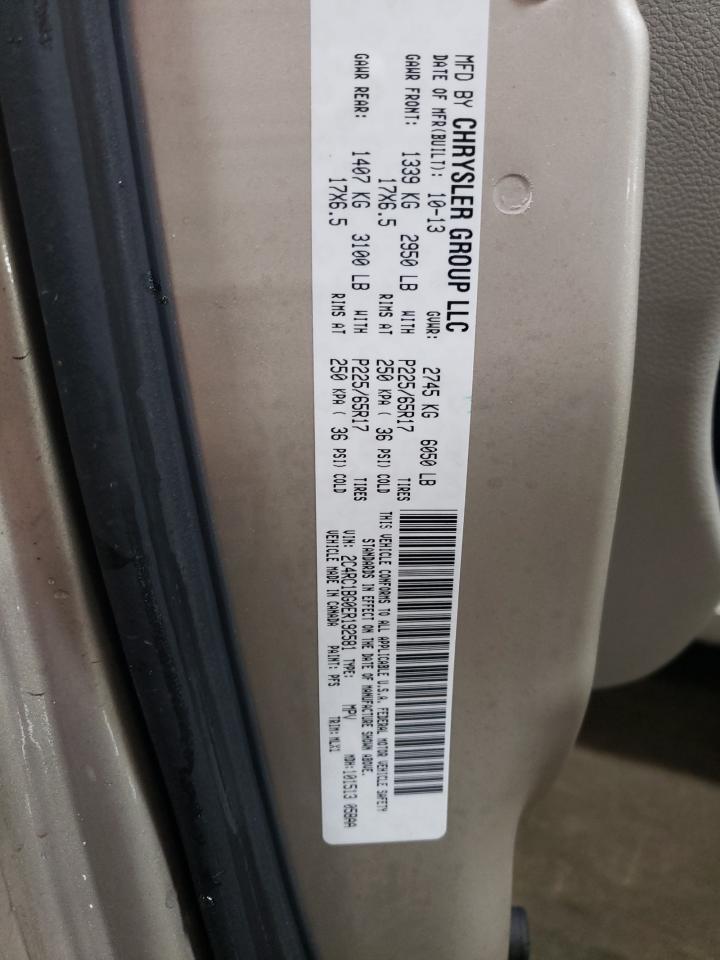 2014 Chrysler Town & Country VIN 2C4RC1BG0ER192581 Copart auction photo, front end damage thumbnail 13