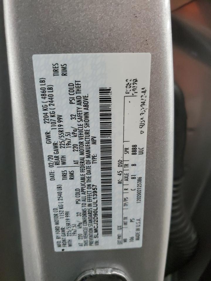 2020 Lincoln Corsair VIN 5LMCJ2D90LUL13957 Copart auction photo, front end / side damage thumbnail 14