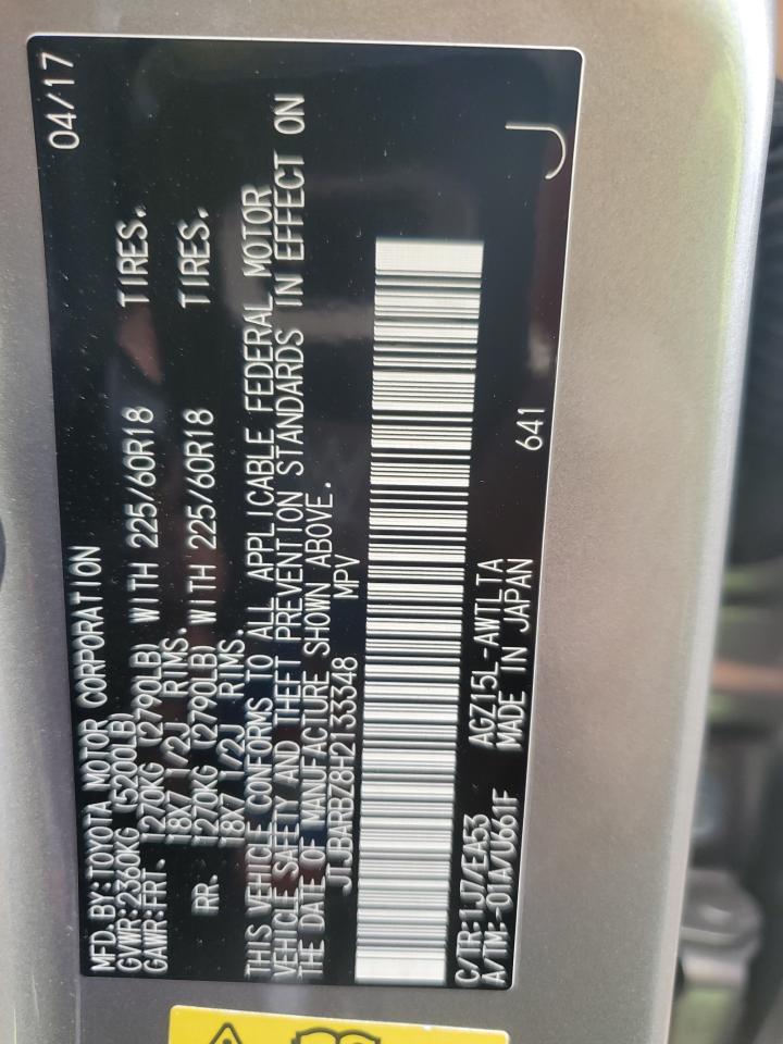 2017 Lexus NX VIN JTJBARBZ8H2133348 Copart auction photo, front end damage thumbnail 13