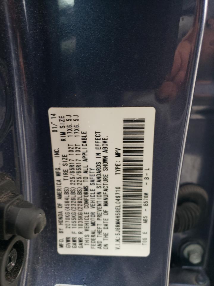 2014 Honda CR-V VIN 5J6RM4H56EL049710 Copart auction photo, side / minor dent/scratches damage thumbnail 13